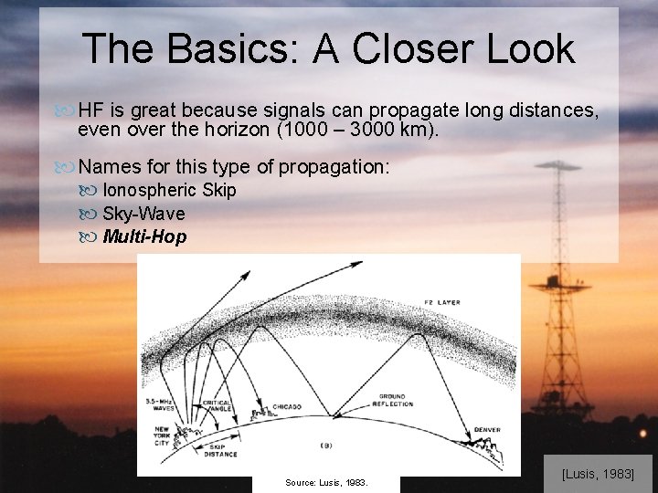 The Basics: A Closer Look HF is great because signals can propagate long distances,