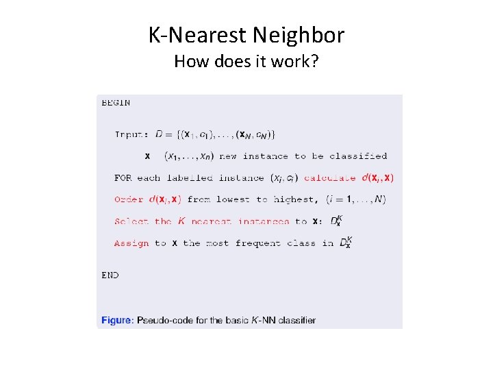 K-Nearest Neighbor How does it work? 
