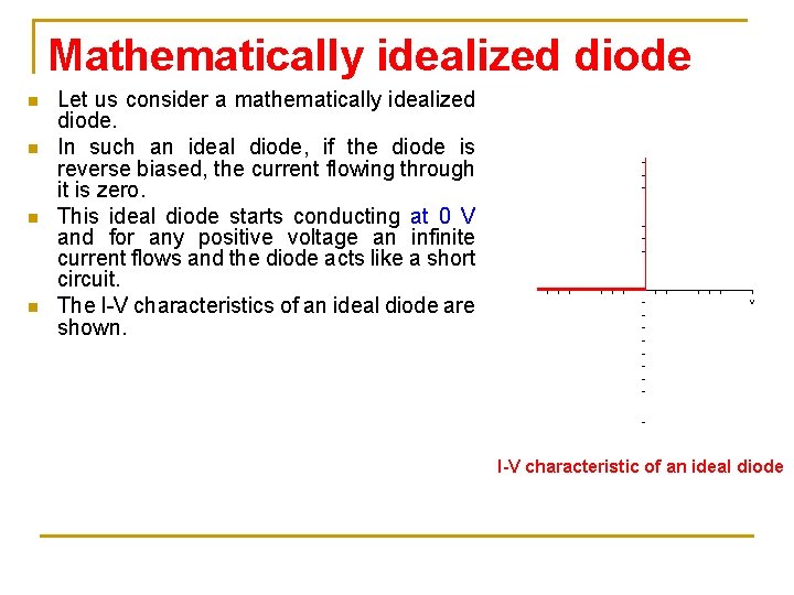 Mathematically idealized diode n n Let us consider a mathematically idealized diode. In such Mathematically idealized diode n n Let us consider a mathematically idealized diode. In such