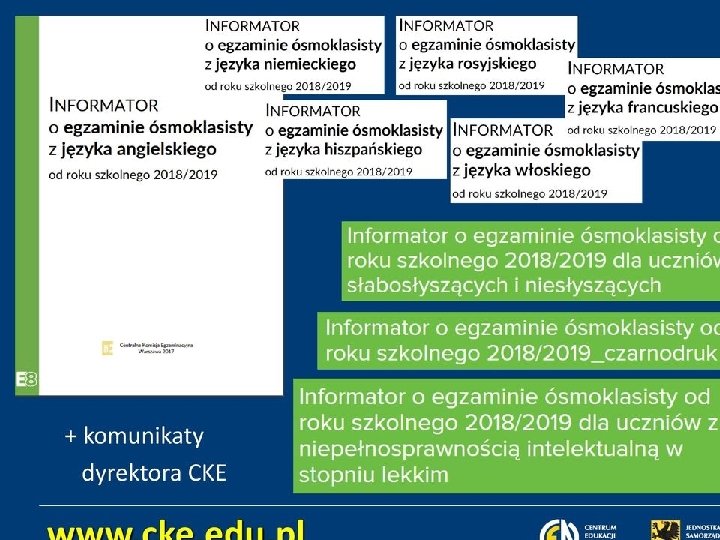 INFORMATORY od roku 2018/2019 Część ogólna informatora + czarnodruk Część ogólna informatora w językach