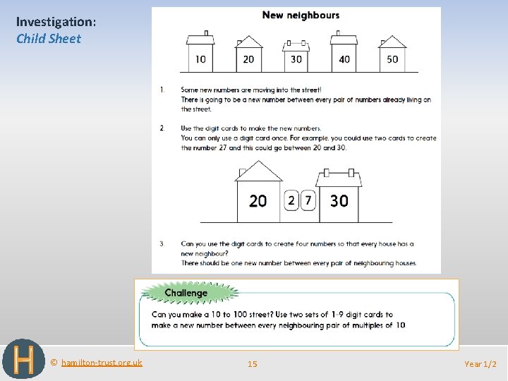 Investigation: Child Sheet © hamilton-trust. org. uk 15 Year 1/2 