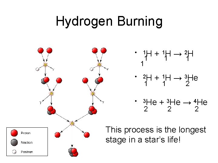 Hydrogen Burning 1 H + 1 H → 2 H • 2 H +