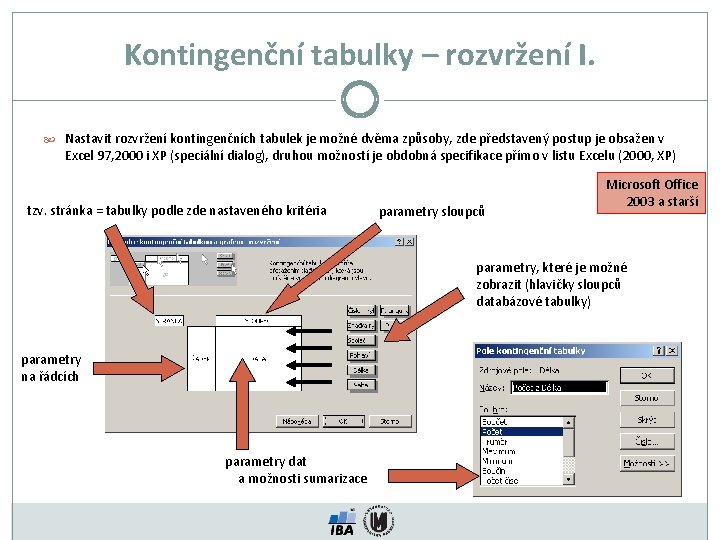 Kontingenční tabulky – rozvržení I. Nastavit rozvržení kontingenčních tabulek je možné dvěma způsoby, zde Kontingenční tabulky – rozvržení I. Nastavit rozvržení kontingenčních tabulek je možné dvěma způsoby, zde