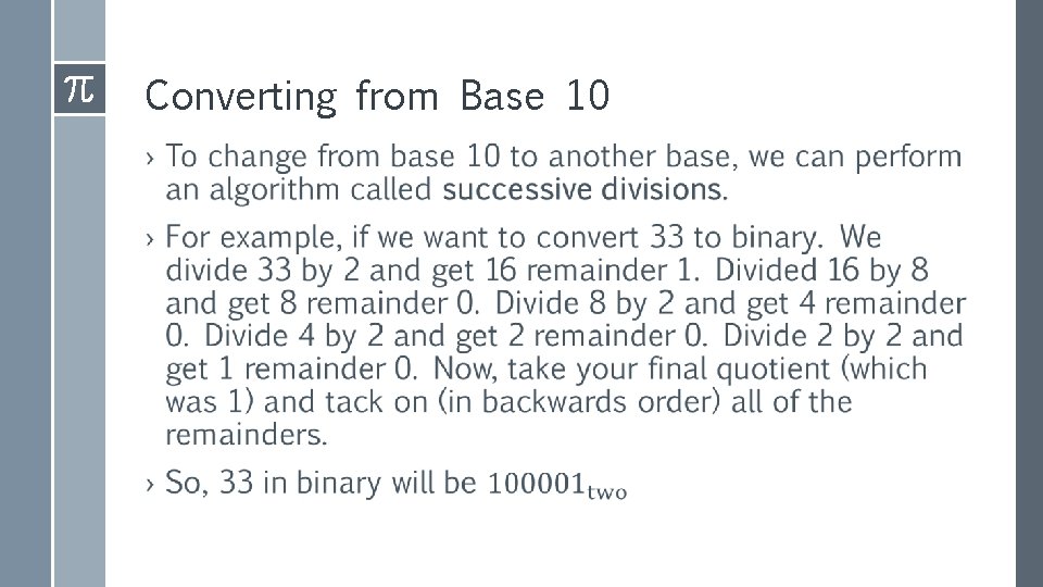 Converting from Base 10 › 