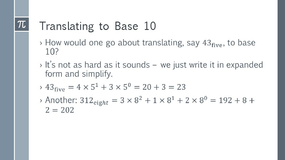 Translating to Base 10 › 