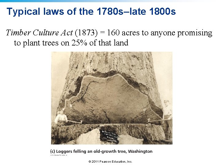 Typical laws of the 1780 s–late 1800 s Timber Culture Act (1873) = 160