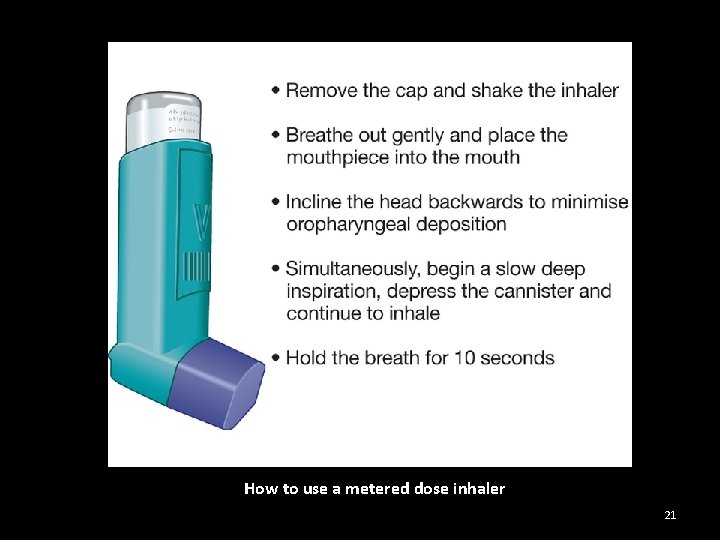 How to use a metered dose inhaler 21 