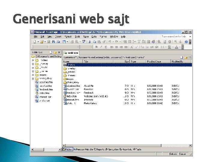 Generisani web sajt 