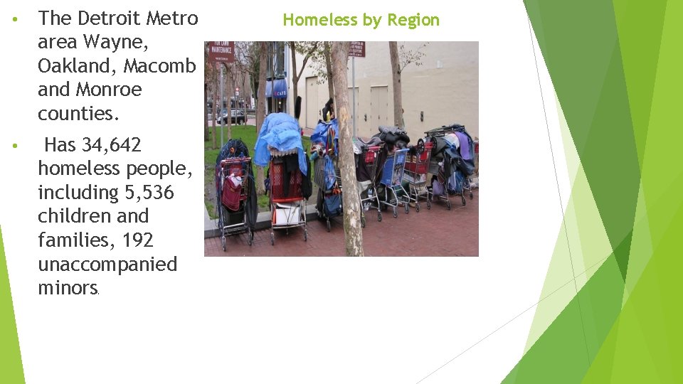  • The Detroit Metro area Wayne, Oakland, Macomb and Monroe counties. • Has