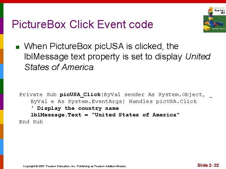 Picture. Box Click Event code n When Picture. Box pic. USA is clicked, the
