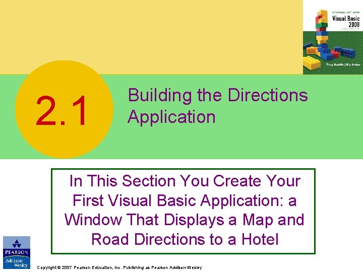 2. 1 Building the Directions Application In This Section You Create Your First Visual