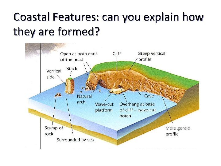 Coastal Features: can you explain how they are formed? 