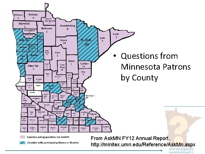  • Questions from Minnesota Patrons by County From Ask. MN FY 12 Annual