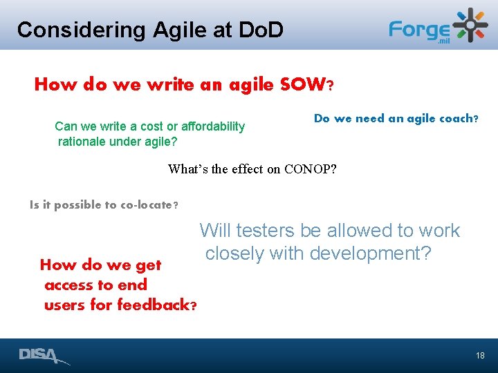 Considering Agile at Do. D How do we write an agile SOW? Can we Considering Agile at Do. D How do we write an agile SOW? Can we