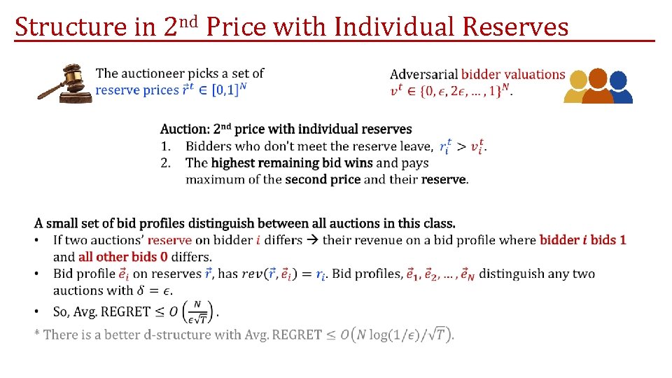 Structure in 2 nd Price with Individual Reserves Structure in 2 nd Price with Individual Reserves