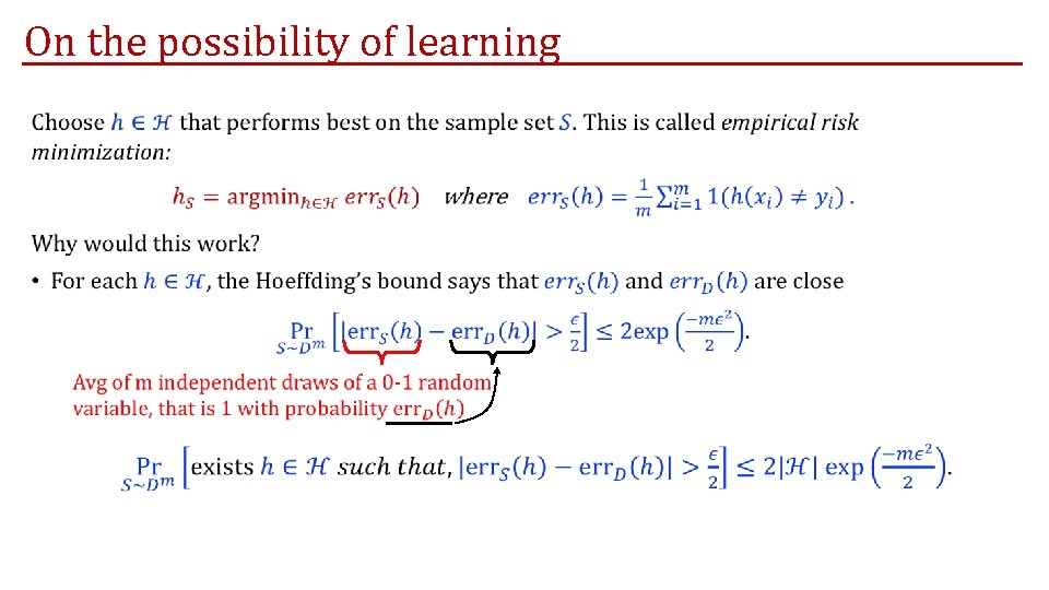 On the possibility of learning • On the possibility of learning •