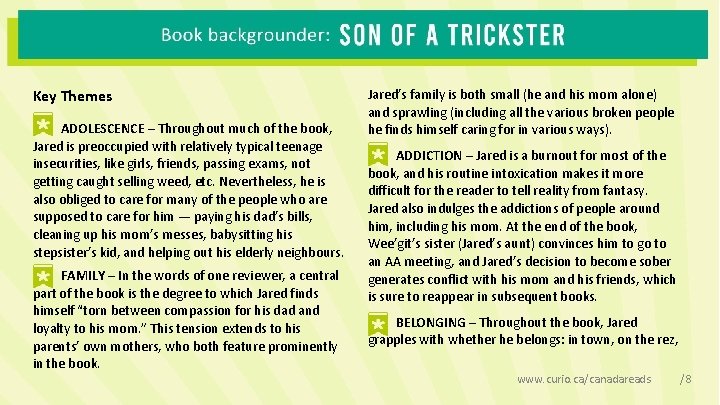 Key Themes ADOLESCENCE – Throughout much of the book, Jared is preoccupied with relatively Key Themes ADOLESCENCE – Throughout much of the book, Jared is preoccupied with relatively