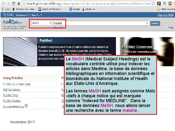 Le Me. SH (Medical Subject Headings) est le vocabulaire contrôlé utilisé pour indexer les