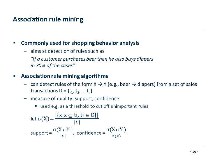 Association rule mining § - 26 - 