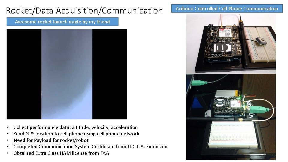 Rocket/Data Acquisition/Communication Awesome rocket launch made by my friend • • • Collect performance
