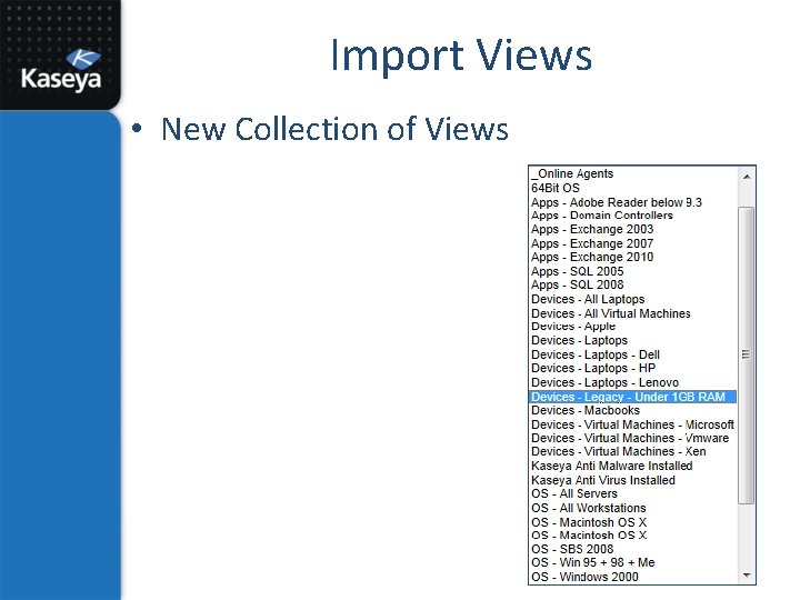 Import Views • New Collection of Views 