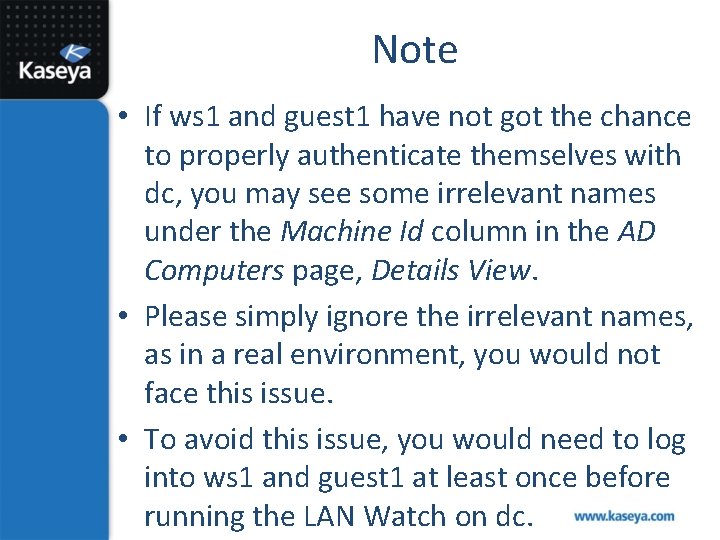 Note • If ws 1 and guest 1 have not got the chance to