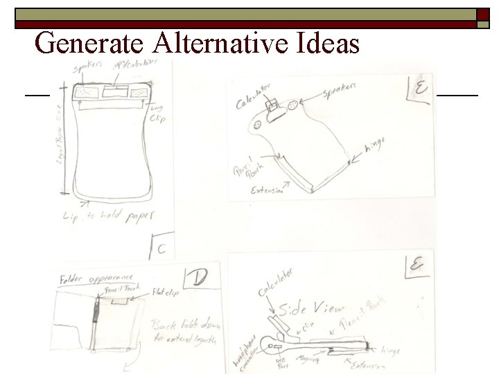 Generate Alternative Ideas 