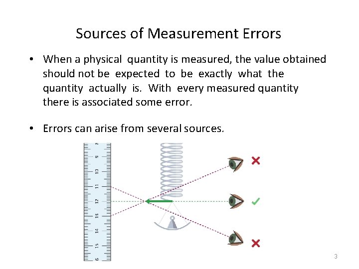 Sources of Measurement Errors • When a physical quantity is measured, the value obtained Sources of Measurement Errors • When a physical quantity is measured, the value obtained