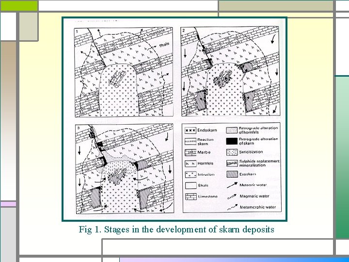 Fig 1. Stages in the development of skarn deposits 