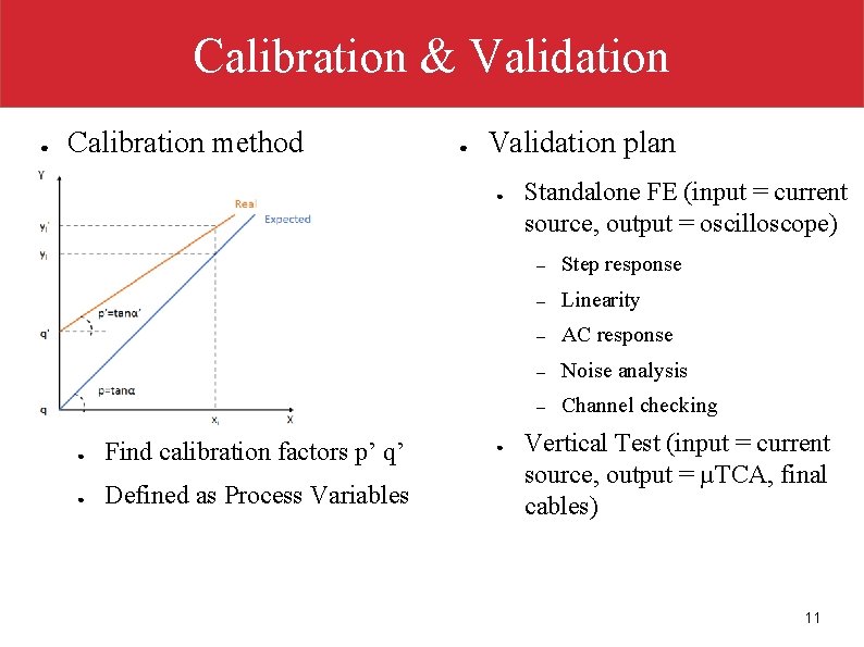 Calibration & Validation ● Calibration method ● Validation plan ● ● Find calibration factors