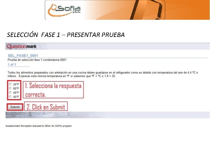 SELECCIÓN FASE 1 – PRESENTAR PRUEBA 