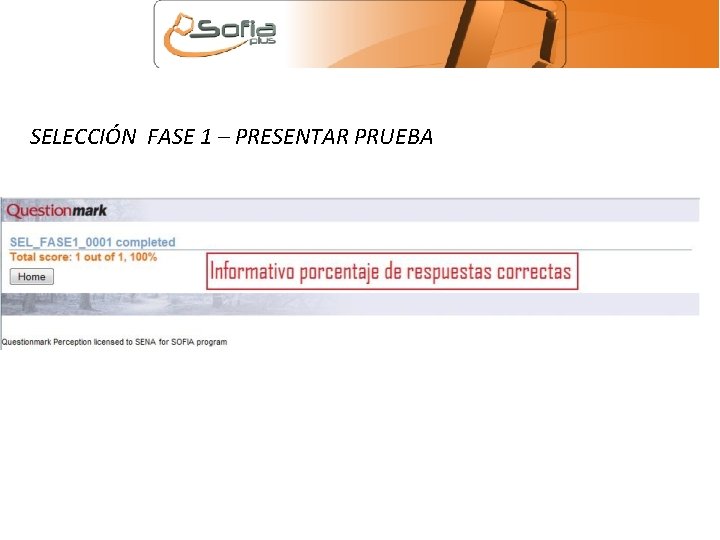 SELECCIÓN FASE 1 – PRESENTAR PRUEBA 