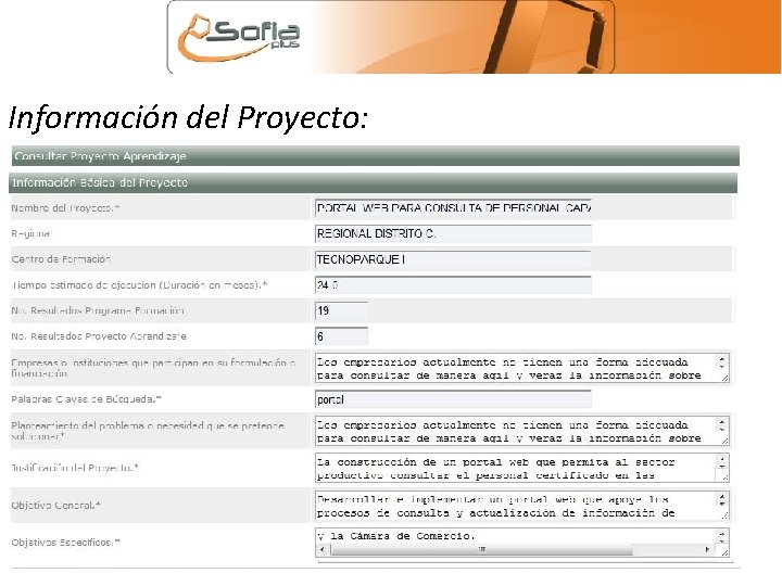 Información del Proyecto: 