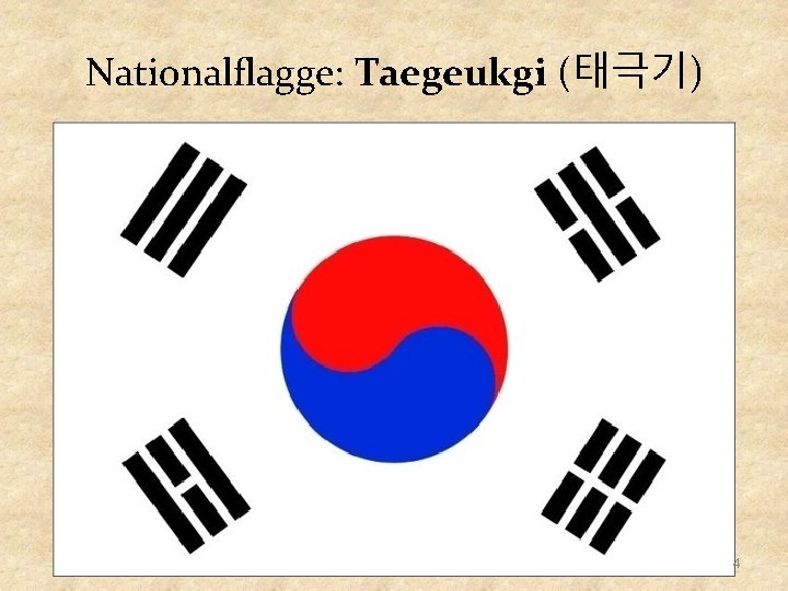 Nationalflagge: Taegeukgi (태극기) 4 