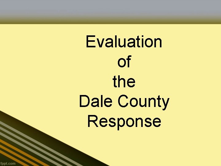 Evaluation of the Dale County Response 