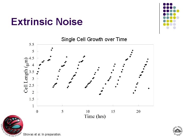 Extrinsic Noise Single Cell Growth over Time Strovas et al. In preparation. 
