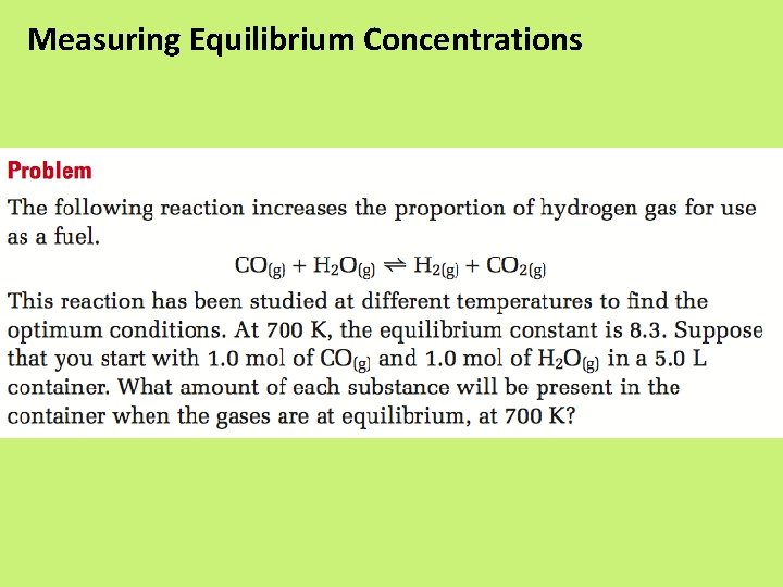 Measuring Equilibrium Concentrations 