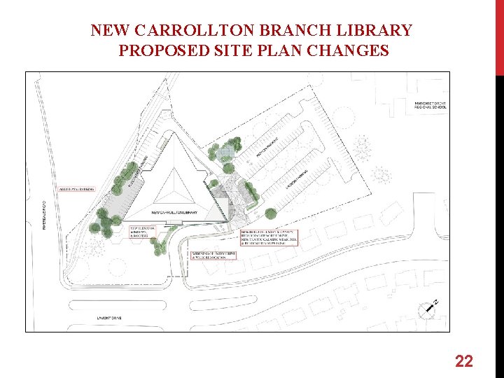NEW CARROLLTON BRANCH LIBRARY PROPOSED SITE PLAN CHANGES 22 