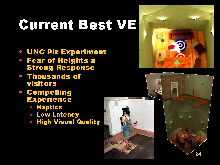 Current Best VE • UNC Pit Experiment • Fear of Heights a Strong Response