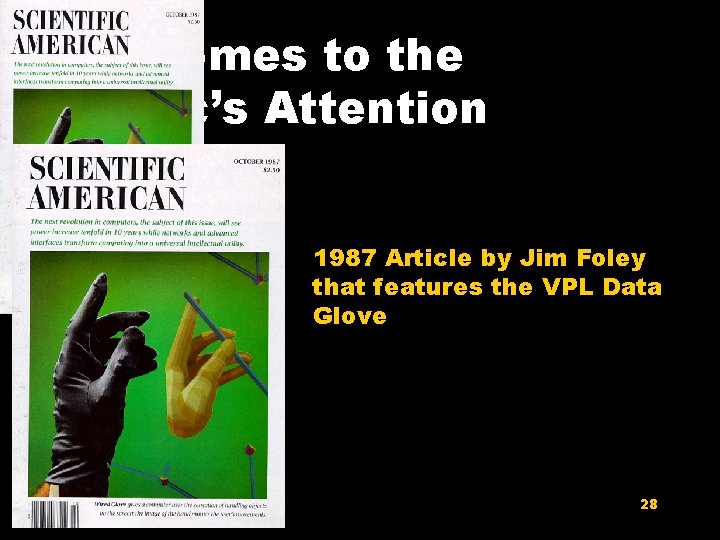 VR Comes to the Public’s Attention 1987 Article by Jim Foley that features the