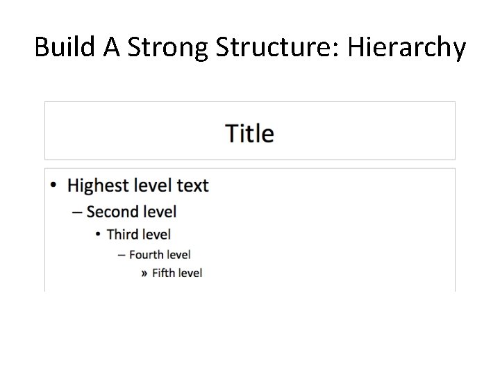 Build A Strong Structure: Hierarchy 