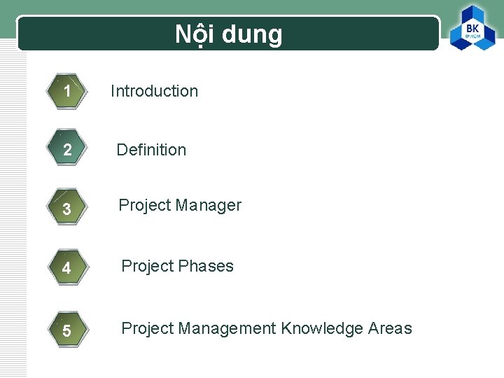 Nội dung 1 Introduction 2 Definition 3 Project Manager 4 Project Phases 5 3