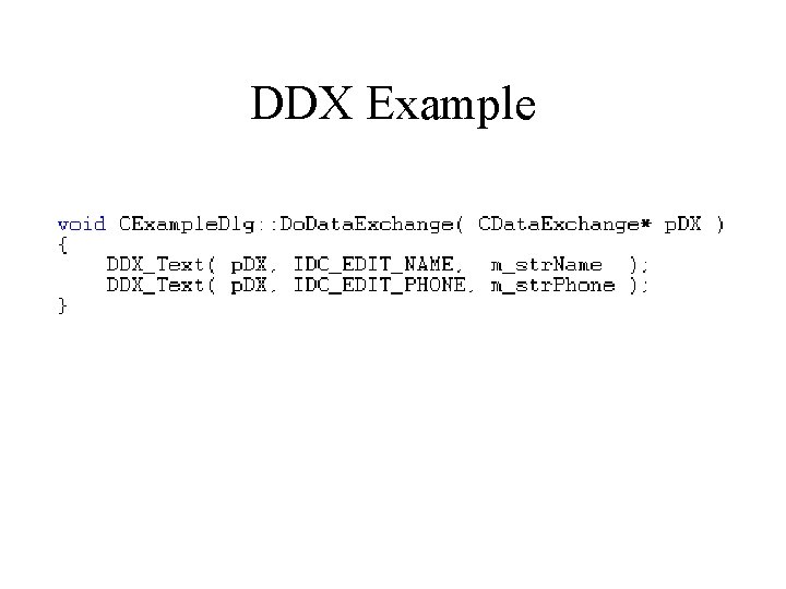 DDX Example 