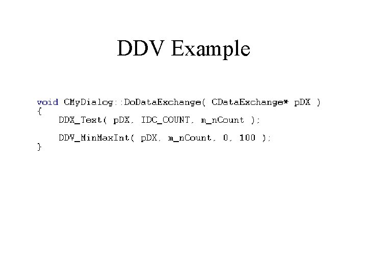 DDV Example 
