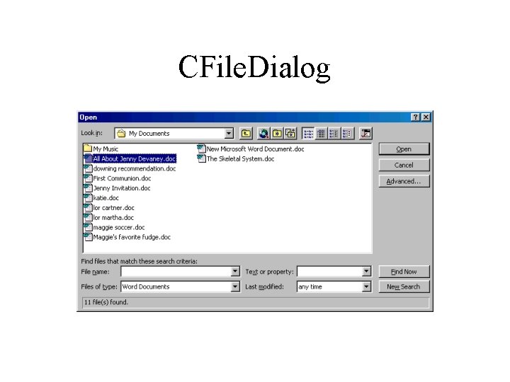CFile. Dialog 