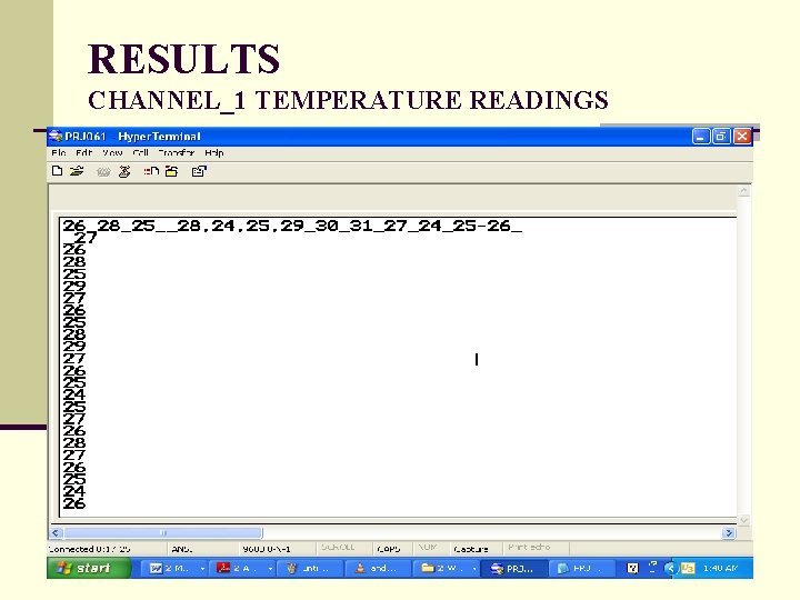 RESULTS CHANNEL_1 TEMPERATURE READINGS 