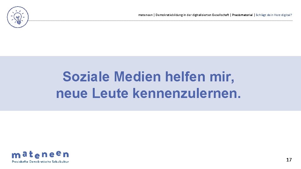 mateneen | Demokratiebildung in der digitalisierten Gesellschaft | Praxismaterial | Schlägt dein Herz digital?