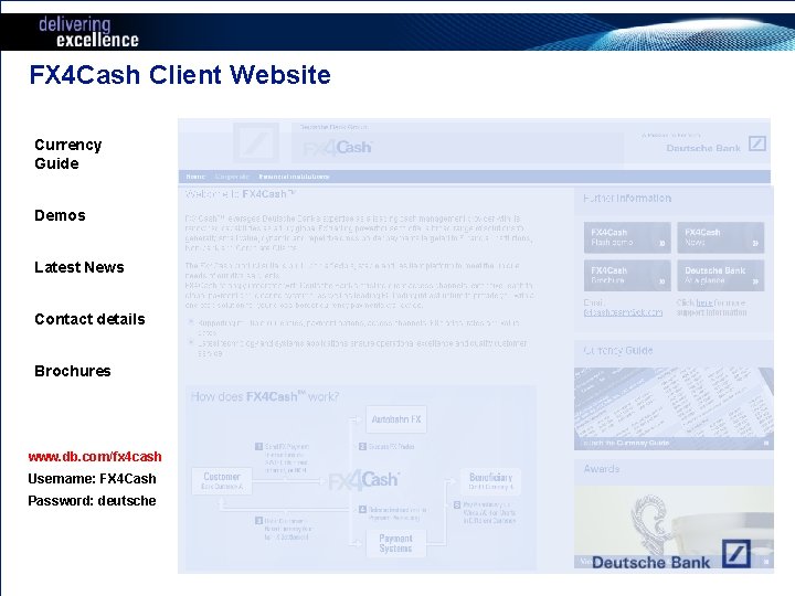 FX 4 Cash Client Website Currency Guide Demos Latest News Contact details Brochures www.
