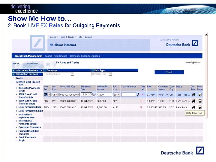 Show Me How to… 2. Book LIVE FX Rates for Outgoing Payments 