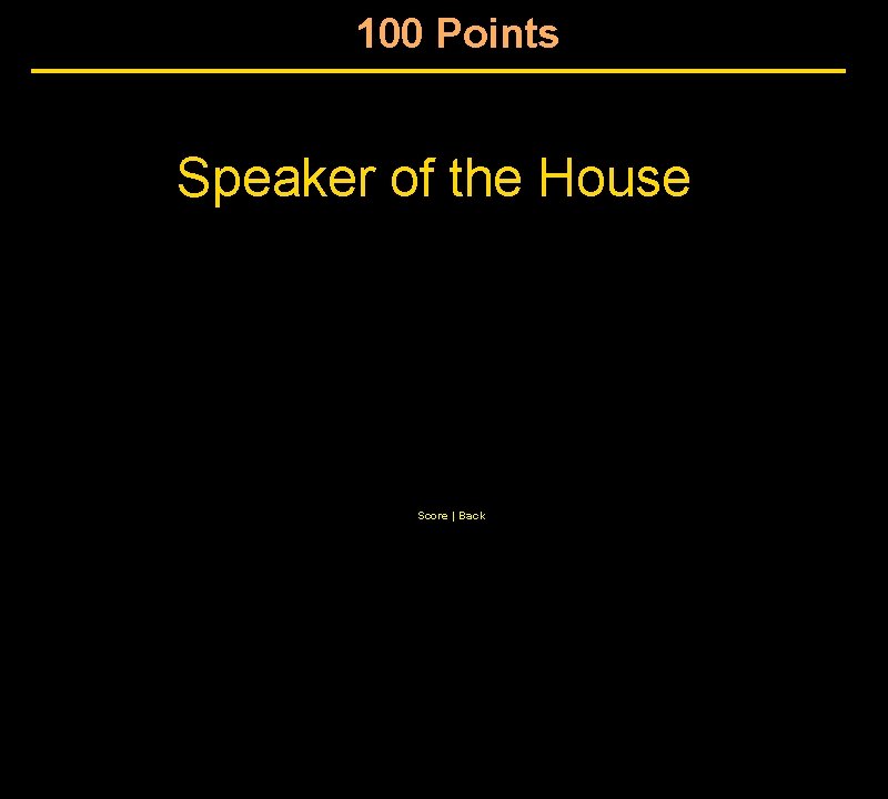 100 Points Speaker of the House Score | Back 